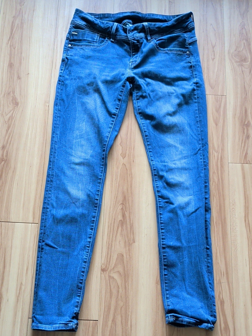 Blue Women's G Star Raw Mid-Rise Skinny Jeans